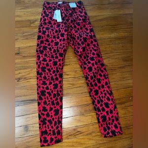 TopShop Animal Print High Waisted Skinny Pants | size 2